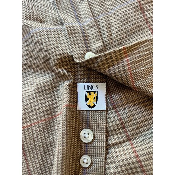 Lincs DC & Company Mens Button-Down Plaid Shirt Size XL Brown Long Sleeve Casual - Picture 8 of 10
